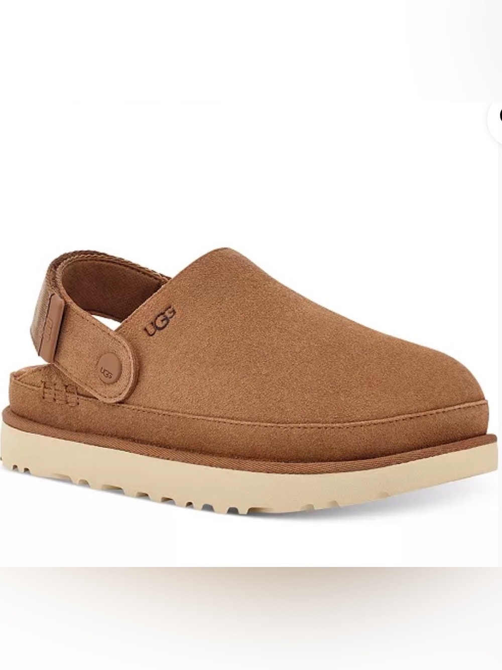 UGG Women’s Goldstar Clog Chestnut Suede Slip-On with Backstrap